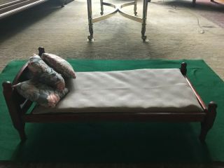 Vintage Solid Wood Doll Bed 20 " Long Victorian 18 " Dolls