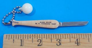 Vintage Rare Babe Ruth Ny Yankees 1927 Single Blade Keychain Knife Stidham