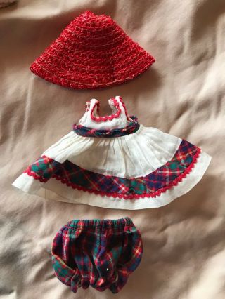 Vintage Vogue Ginny Doll Dress Panties Straw Hat Outfit