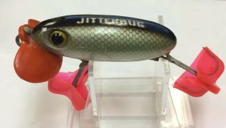 Vintage Plastic Lip Fred Arbogast Ww2 Jitterbug 3rd Style Hardware Fishing Lure