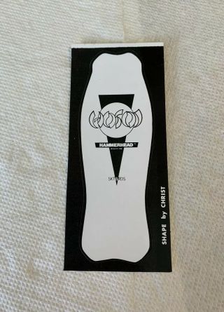 Vintage Skateboard Sticker Christian Hosoi Hammerhead Nos Sims Deck Skull Alva 1