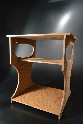 U42: Japanese Wooden Cedars Display Shelf Stand Cabinet W/box Tea Ceremony