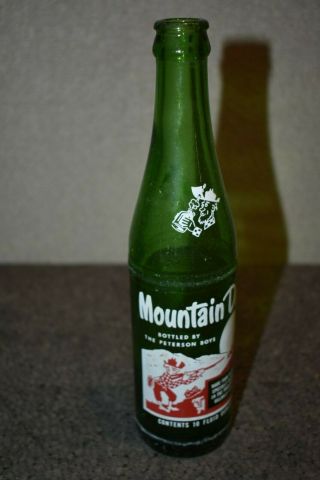 Vintage Rare Hillbilly Mountain Dew Bottle Bottled By The Peterson Boys