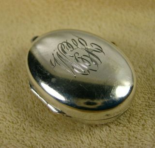 Antique Art Deco Sterling Silver C&h Co Engraved Cursive Initials Locket Pendant
