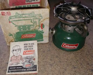 Vintage Coleman Sportster Single Burner Camp Stove 502 700 W/ Box 7 - 77