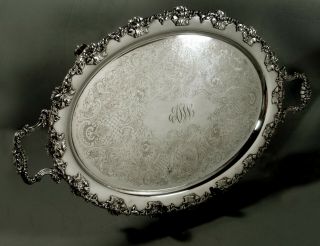 Gorham Silver Plated Tea Set Tray C1890 Signed