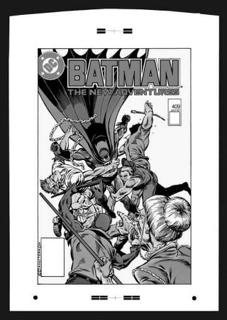 Ed Hannigan Batman 409 Rare Large Production Art Cover Mono