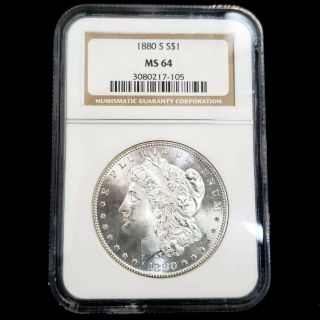 1880 S Us Morgan Silver $1 One Dollar Ngc Ms64 Rare Key Date Graded Coin Ps7105