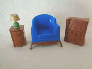 Reliable 4 Pc Bedroom Set Vintage Dollhouse Miniature Furniture Wth Renwal