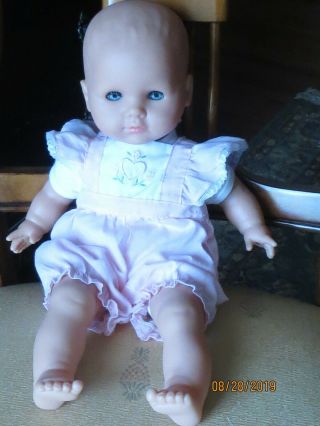 Vintage Zapf Creations Baby Doll,  Vinyl,  Cloth,  16 Inches,  Huggable,  Euc