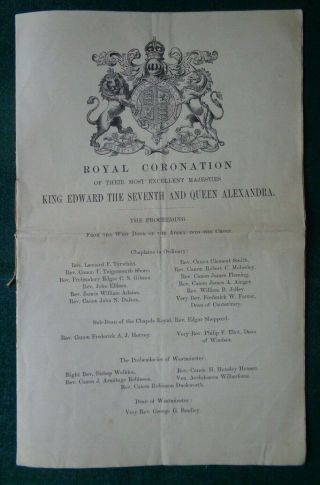 Antique Ceremonial At Royal Coronation King Edward Vii Queen Alexandra 1902