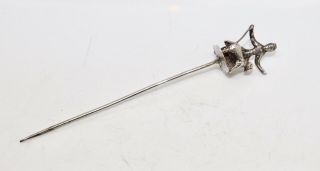 A Rare Antique Victorian Sterling Silver 925 Mary & Her Little Lamb Hat Pin
