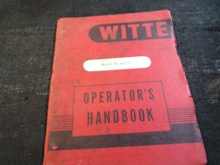 antique gas engine Witte operators Handbook 2