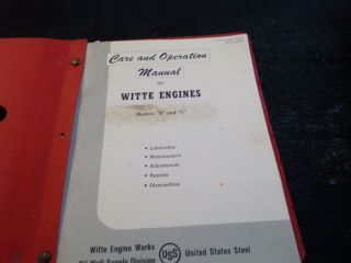 antique gas engine Witte operators Handbook 3
