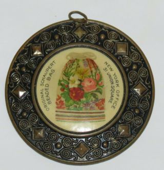 Antique Advertising Celluloid Pocket Mirror,  Schaupert Beaded Bag,  Nyc