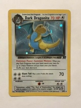 Dark Dragonite Pokemon Card Team Rocket 5/82 Holo Rare