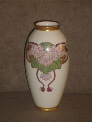 Rare One Of A Kind Vintage Lenox Hand Painted Vase Old Belleek Pallette Mark
