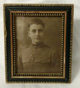 Ww - 1 Solder Photograph.  In A Small Vintage/antique Frame.