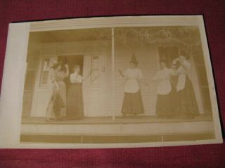 Rare Rppc Halloween Witches On Porch