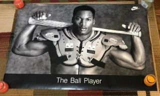 Rare Vintage Bo Jackson Poster " The Ball Player " 24x36 Nike