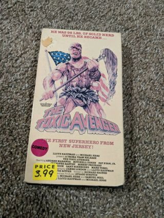 The Toxic Avenger 1986 Rare Vhs Cult Classic Video Treasures B Movie Spoof