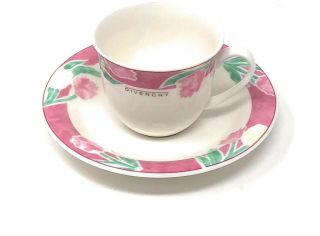 Givenchy Floral Coffee Cup Tea Cup With Plate Yamaka Japan Rare