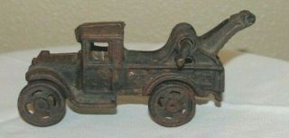 Vintage Antique Collectible Cast Iron Tow Truck Car,  5 1/2” X 2 1/4 "