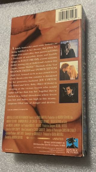 ILLICIT DREAMS UNRATED RARE OOP VHS NOT ON DVD SHANNON TWEED EROTIC THRILLER EUC 2