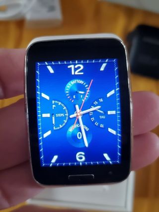 Samsung Galaxy Gear S Sm - R750v Rare White Smart Watch Bluetooth Wi - Fi