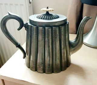 Antique Daniel & Arter Vontage Silver Plate Teapot,  jug,  bowl EPBM C1900 2