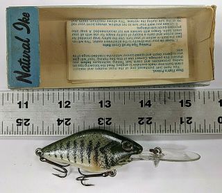 Vintage Kautzky Natural Ike,  2.  5 In,  Green Crappie,  I Combine