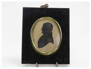 Antique Paper Cut Silhouette Portrait Miniature Of A Gentleman By W Seville