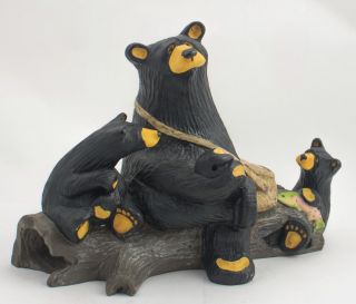 Bearfoots Big Sky Carvers " Boys Day Out " Bear Figurine By Jeff Fleming Rare