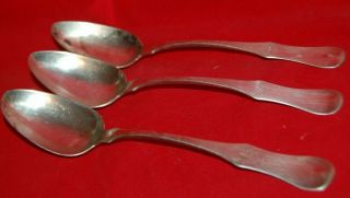 3 S.  Kirk & Son 9 3/8 " Serving Spoons,  Monogrammed,  84.  58 Pure Silver