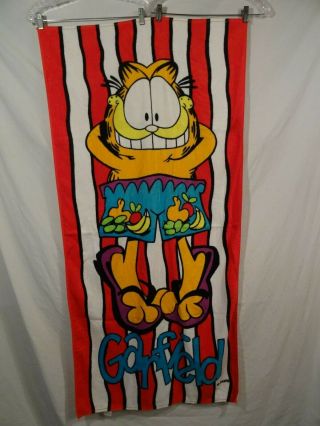 Vintage Garfield Beach Towel 57 " X 27 " Hilasae 100 Cotton