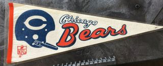 Vintage 1967 Chicago Bears Full Size Pennant (11.  75 " X 29.  5 ") - Rare