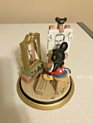 Vintage Mickey Mouse Painting Walt Disney Self Portrait Figurine Ceramic Rare,