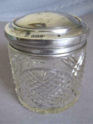 Edwardian Silver and Cut Glass Dressing Table Jar - Birmingham 1911 2