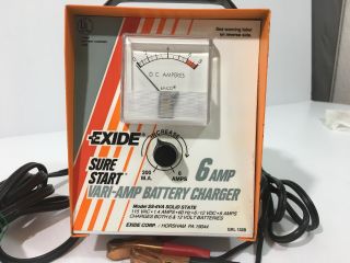 Exide Rare Vintage Variable Amp Battery Charger.  6 V Or 12 V & 200ma To 6 Amp