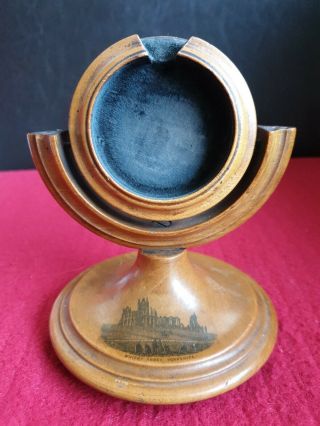 Antique Mauchline Ware Pocket Watch Stand Whitby Abbey,  Gothic/ Steampunk?