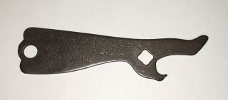 Antique Blatz Beer 3 1/10” Steel Boot Bottle Opener Shorty’s Place Strawn Il