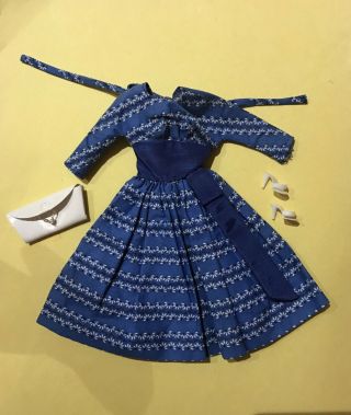 Vintage Barbie Let’s Dance 978 Dress,  Purse & White Heels.  1960’s