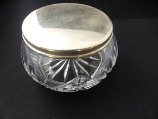 Vintage Gorham E P Yc 1846 Silver Plate Heavy Duty Crystal Powder Jar