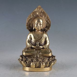 Chinese Brass Handwork Buddha Statue W Daming Xuande Marks