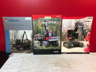 3 Rare Valmet Komatsu Logger Skidder Tractor Dealer Brochure