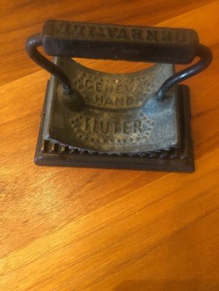 Antique Patent 1866 Geneva,  Ill Cast Iron Hand Fluter Crimper