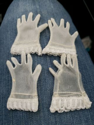 Vintage 1950s Madame Alexander 20 " Cissy Doll White Gloves Toni,  Revlon 2 Pairs