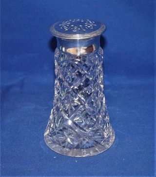 Vintage/antique William Hutton & Sons Crystal Shaker With Silver Plated Top