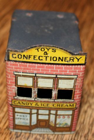 Antique West Bros.  Tin Candy Container Toys & Confectionery Christmas
