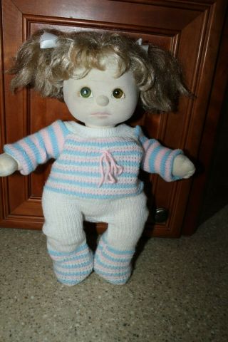 Vintage Mattel My Child Girl Doll Blond Hair Green Eyes 1985